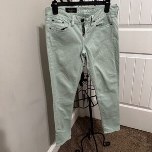 Women's J Crew Toothpick ankle jeans - light green - size 27